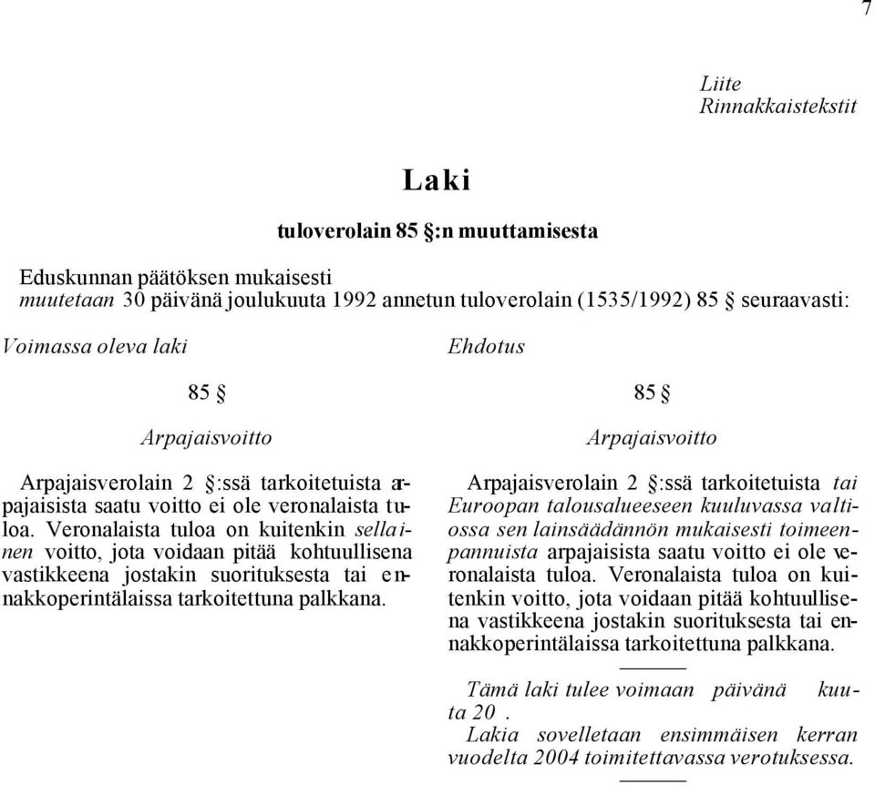 Veronalaista tuloa on kuitenkin sellainen voitto, jota voidaan pitää kohtuullisena vastikkeena jostakin suorituksesta tai ennakkoperintälaissa tarkoitettuna palkkana.