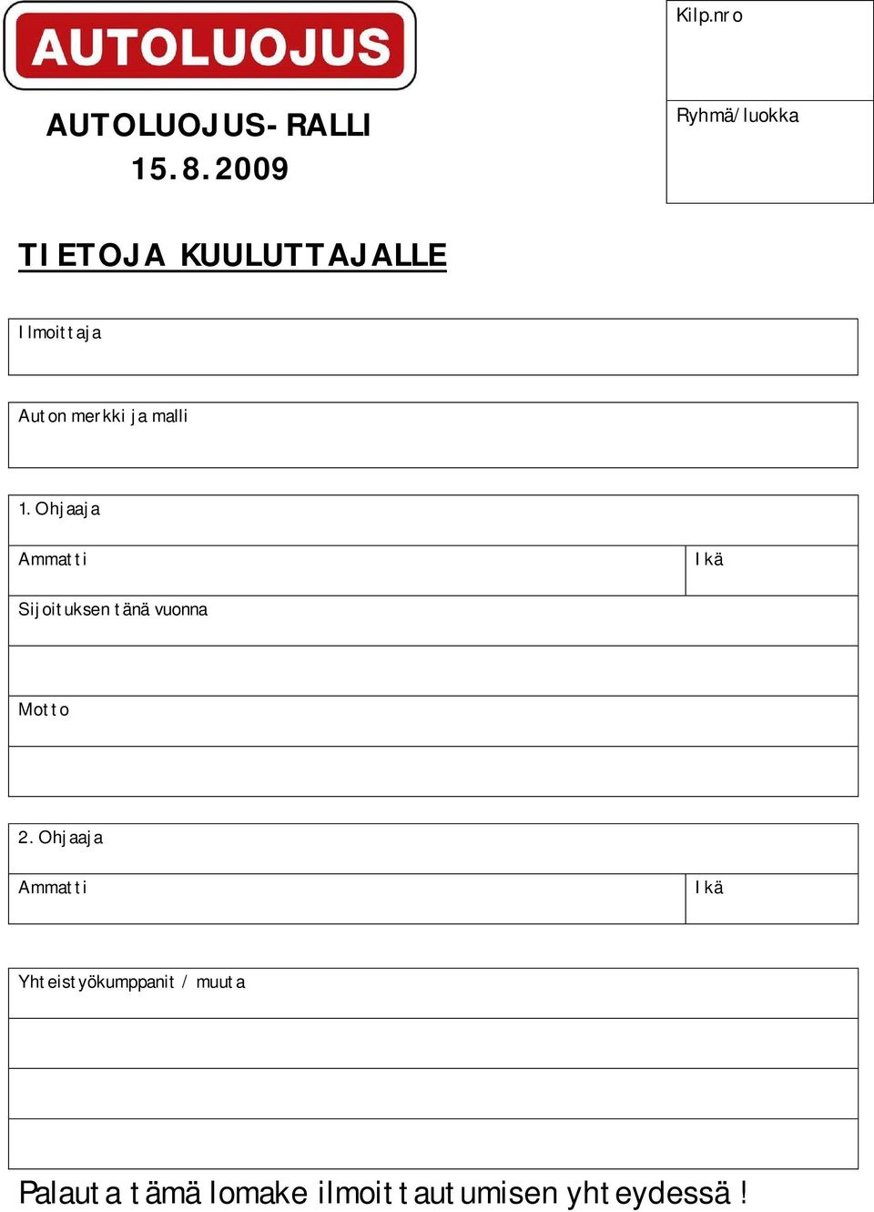 ja malli 1. Ohjaaja Ammatti Ikä Sijoituksen tänä vuonna Motto 2.