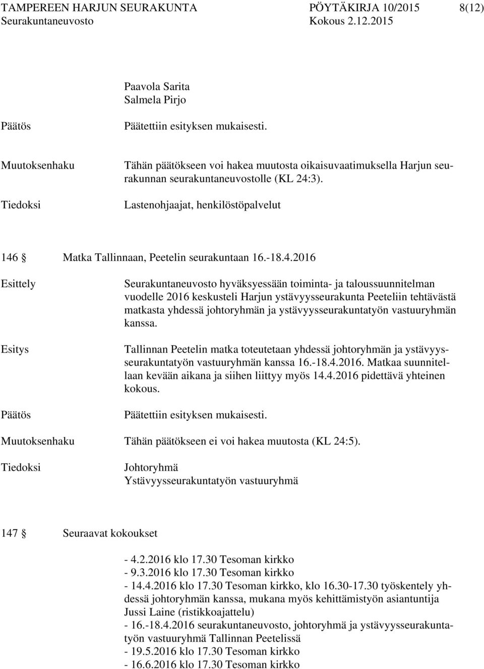 Lastenohjaajat, henkilöstöpalvelut 146