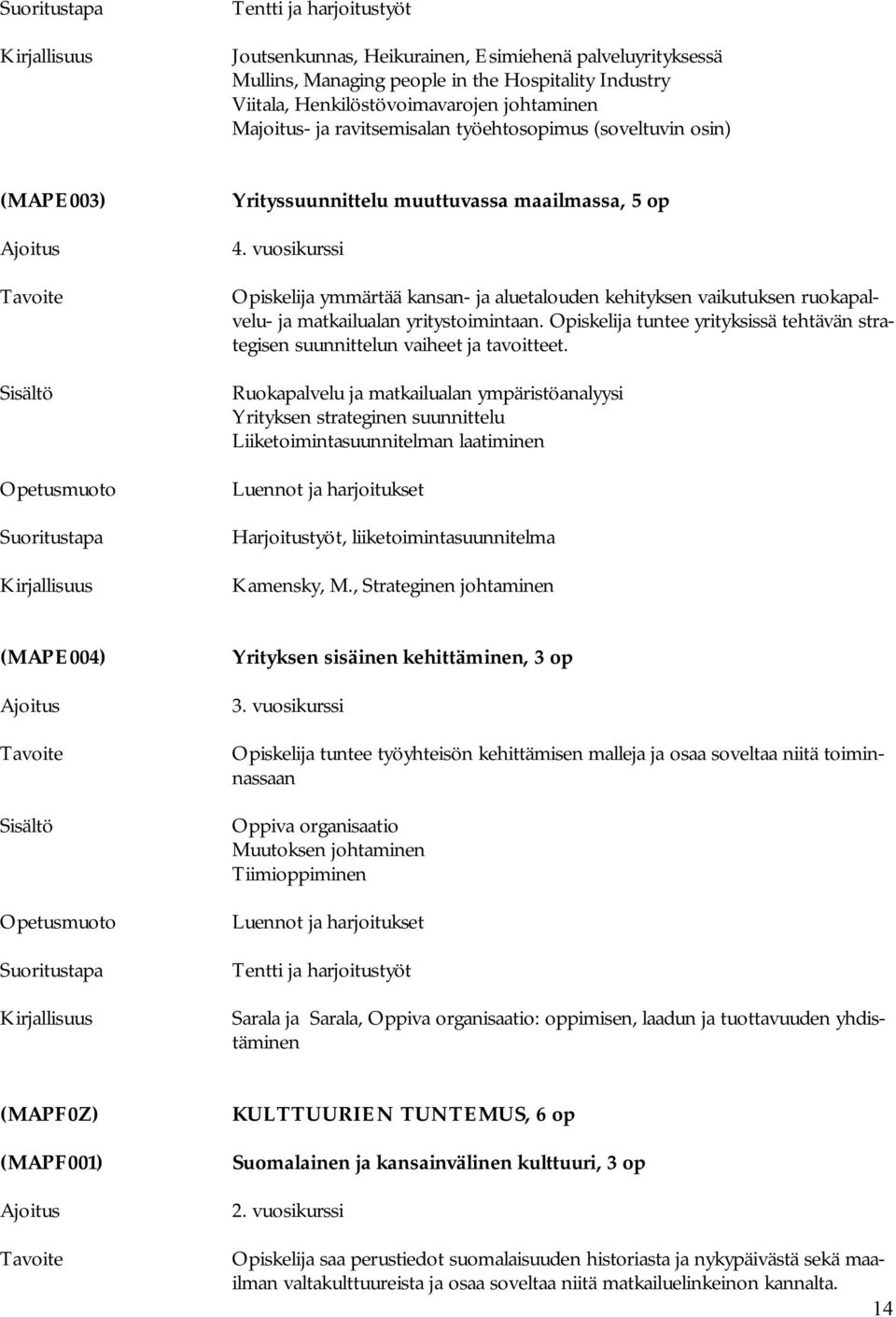 vuosikurssi Opiskelija ymmärtää kansan- ja aluetalouden kehityksen vaikutuksen ruokapalvelu- ja matkailualan yritystoimintaan.