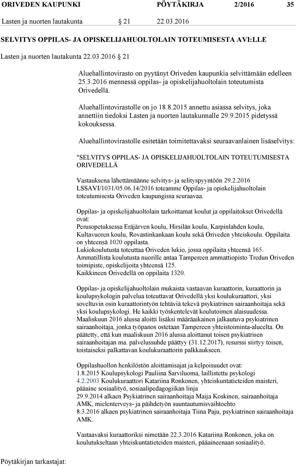 9.2015 pidetyssä kokouksessa.