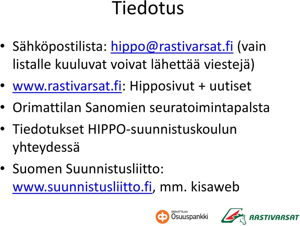 fi: Hipposivut + uutiset Orimattilan Sanomien seuratoimintapalsta