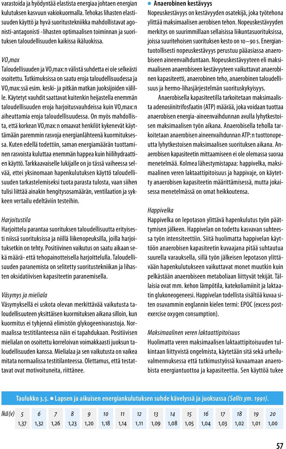 VO 2 max Taloudellisuuden ja VO 2 max: n välistä suhdetta ei ole selkeästi osoitettu. Tutkimuksissa on saatu eroja taloudellisuudessa ja VO 2 max: ssä esim.