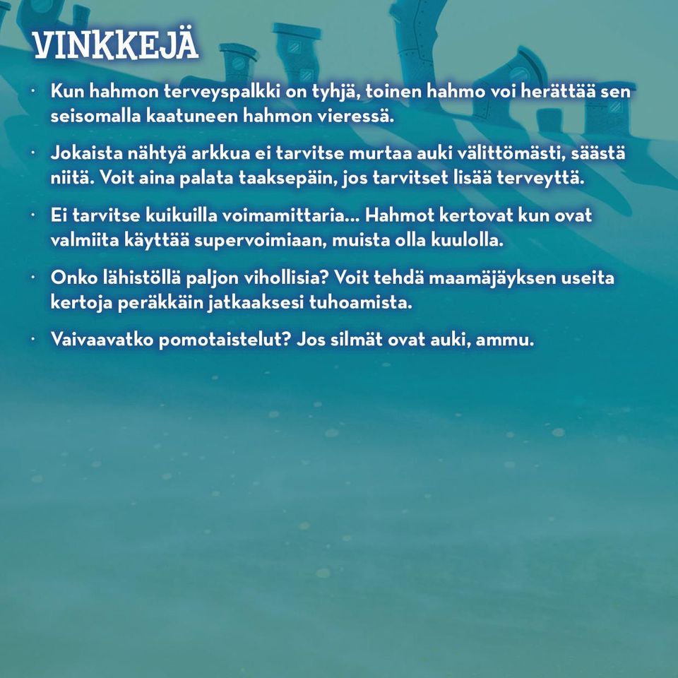 Voit aina palata taaksepäin, jos tarvitset lisää terveyttä. Ei tarvitse kuikuilla voimamittaria.