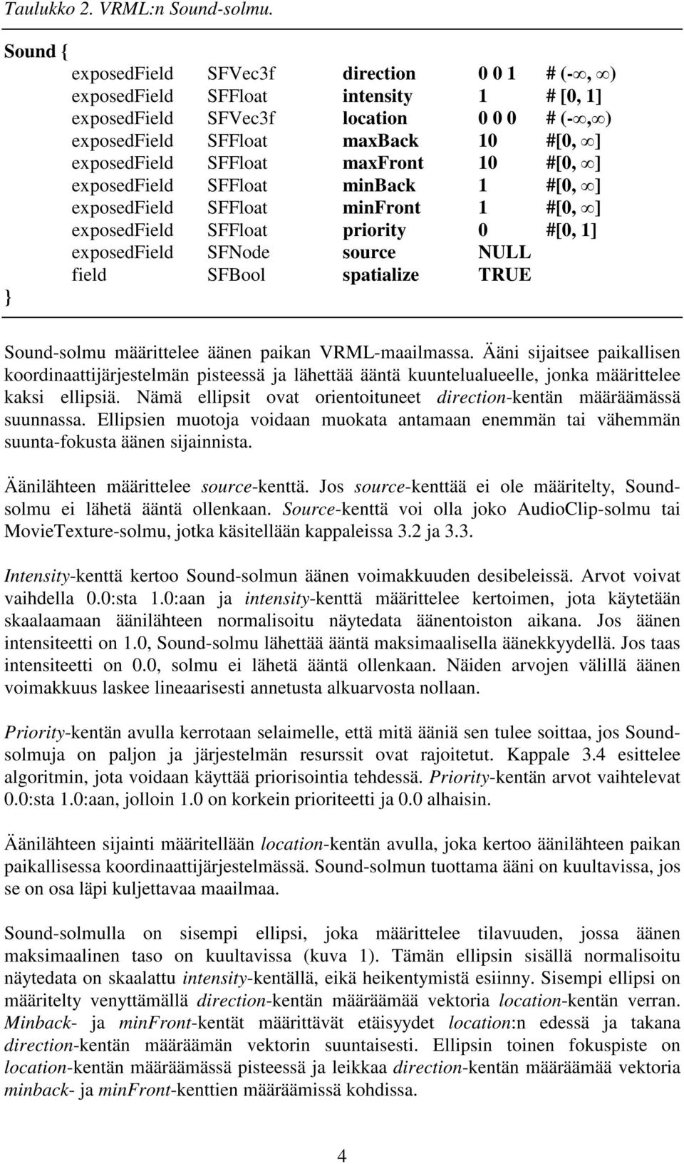 maxfront 10 #[0, ] exposedfield SFFloat minback 1 #[0, ] exposedfield SFFloat minfront 1 #[0, ] exposedfield SFFloat priority 0 #[0, 1] exposedfield SFNode source NULL field SFBool spatialize TRUE