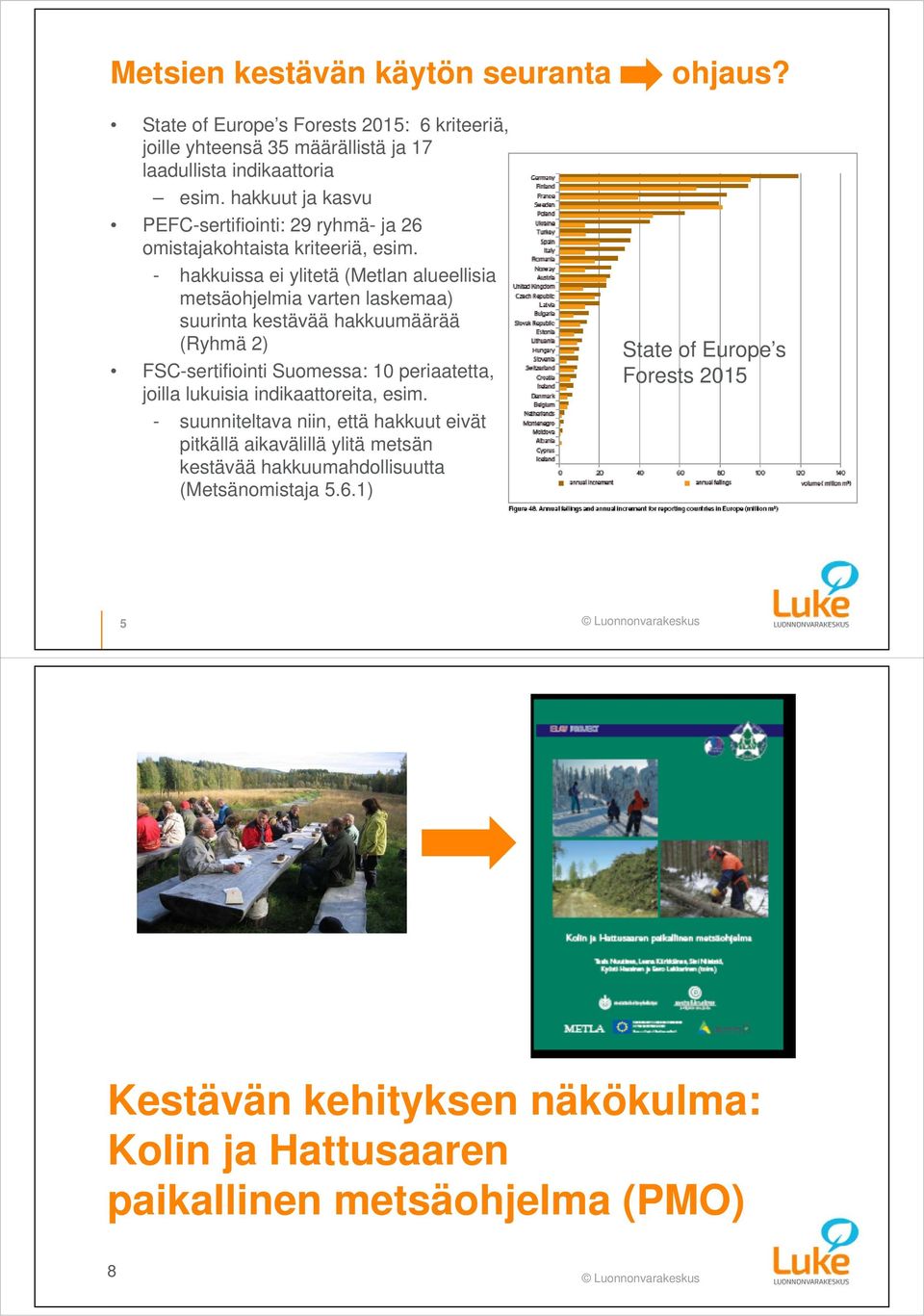 - hakkuissa ei ylitetä (Metlan alueellisia metsäohjelmia varten laskemaa) suurinta kestävää hakkuumäärää (Ryhmä 2) FSC-sertifiointi Suomessa: 10 periaatetta, joilla