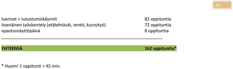 kurssityö) 72 oppituntia opastusnäyttöpäivä 8