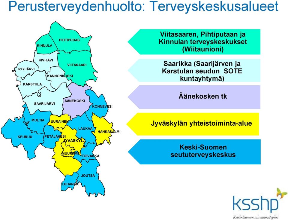 Karstulan seudun SOTE kuntayhtymä) SAARIJÄRVI ÄÄNEKOSKI KONNEVESI Äänekosken tk MULTIA UURAINEN LAUKAA