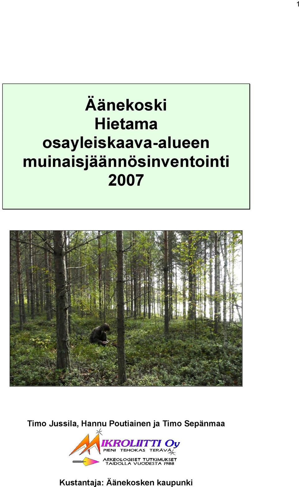 muinaisjäännösinventointi 2007 Timo