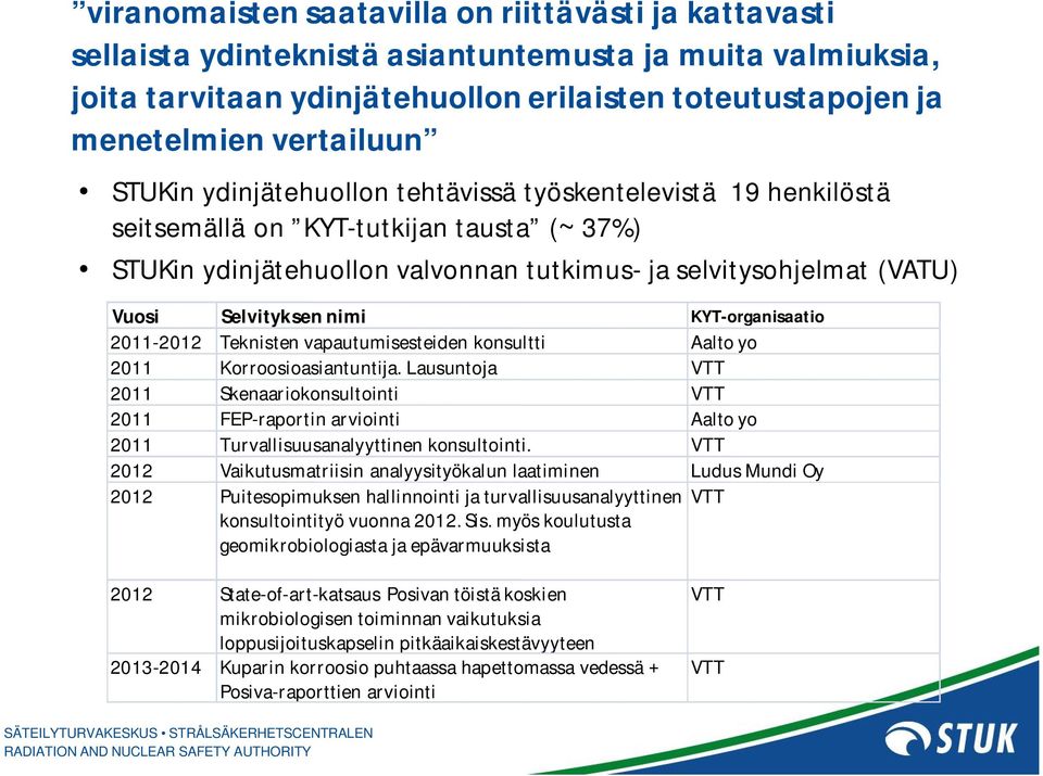 nimi KYT-organisaatio 2011-2012 Teknisten vapautumisesteiden konsultti Aalto yo 2011 Korroosioasiantuntija.