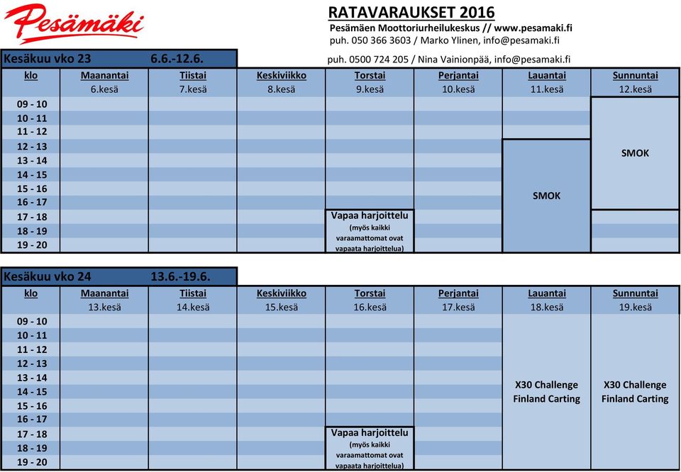 kesä 9.kesä 10.kesä 11.kesä 12.kesä Kesäkuu vko 24 13.6.-19.6. 13.kesä 14.