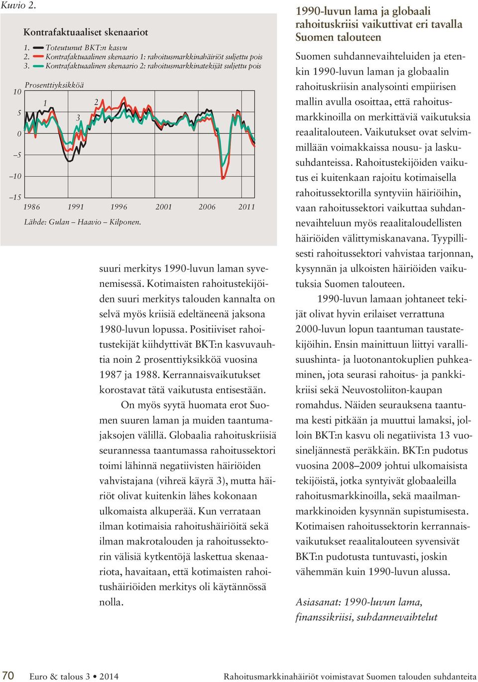 Kotimaisten rahoitustekijöiden suuri merkitys talouden kannalta on selvä myös kriisiä edeltäneenä jaksona 1980-luvun lopussa.