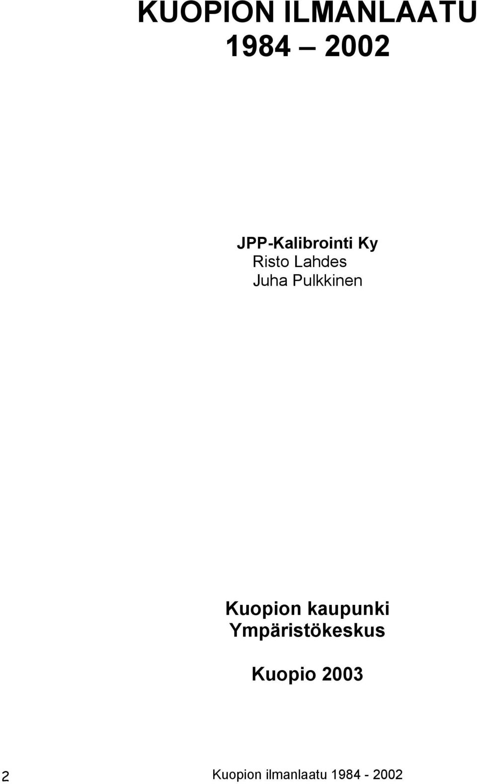 Pulkkinen Kuopion kaupunki