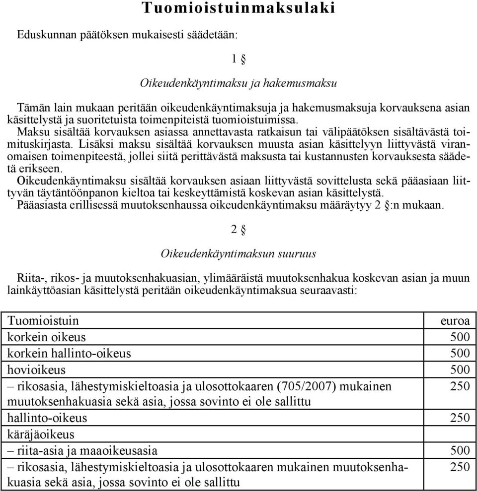 Lisäksi maksu sisältää korvauksen muusta asian käsittelyyn liittyvästä viranomaisen toimenpiteestä, jollei siitä perittävästä maksusta tai kustannusten korvauksesta säädetä erikseen.