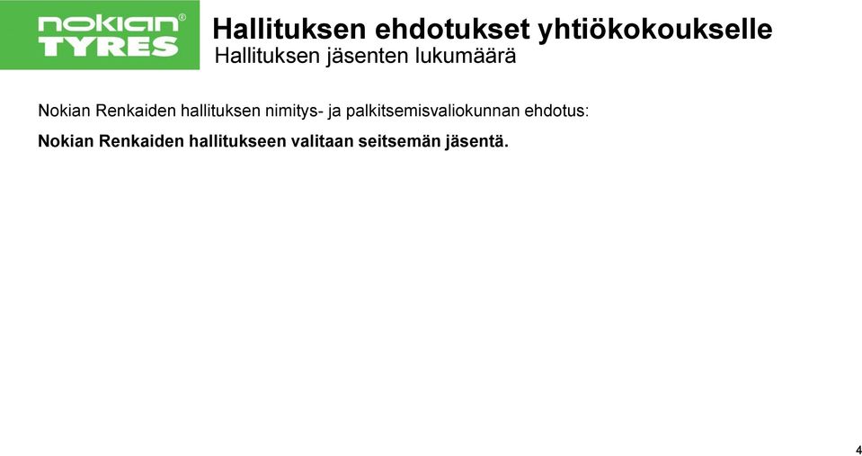 palkitsemisvaliokunnan ehdotus: Nokian