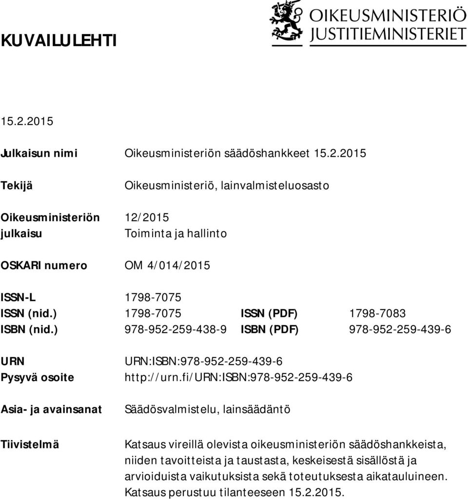 ) 1798-7075 ISSN (PDF) 1798-7083 ISBN (nid.