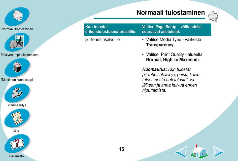 Valitse Print Quality - alueelta Normal, High tai Maximum.