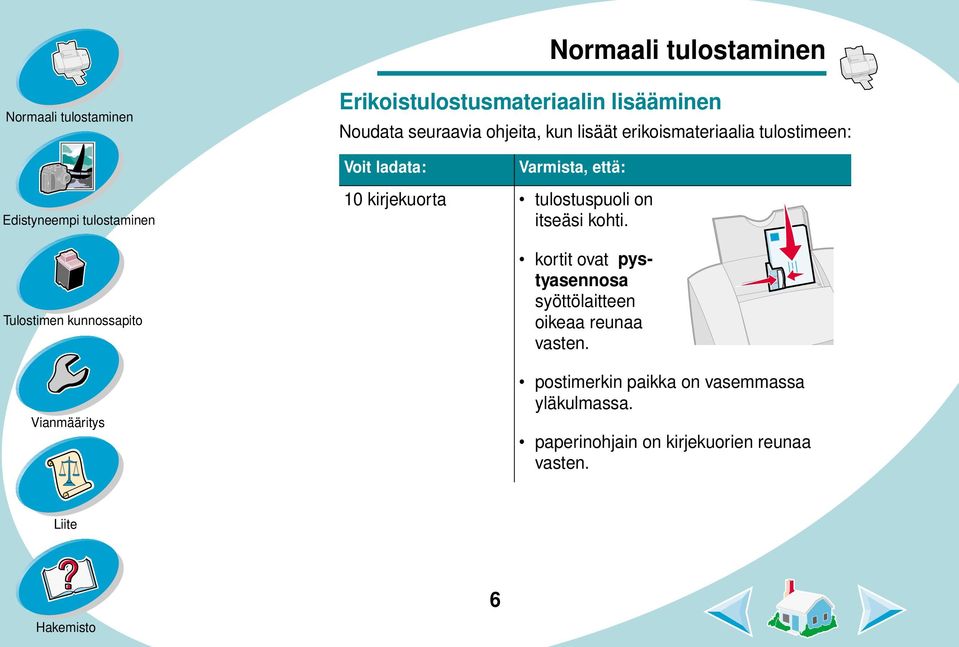 tulostuspuoli on itseäsi kohti.