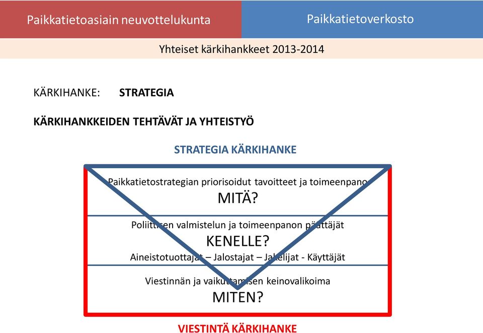 Poliittisen valmistelun ja toimeenpanon päättäjät KENELLE?