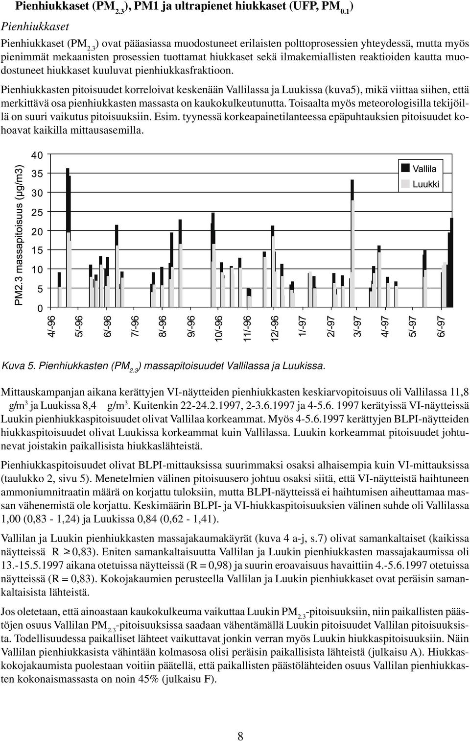 hiukkaset kuuluvat pienhiukkasfraktioon.