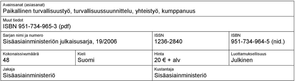 julkaisusarja, 19/2006 ISSN 1236-2840 ISBN 951-734-964-5 (nid.