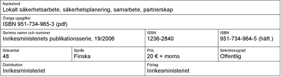publikationsserie, 19/2006 ISSN 1236-2840 ISBN 951-734-964-5 (häft.