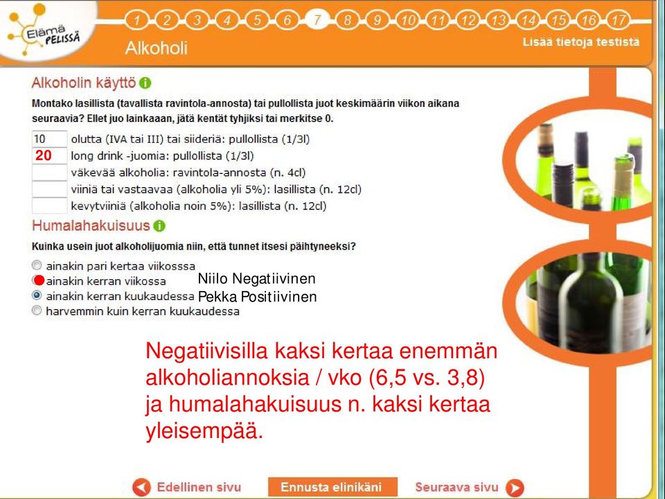 kertaa enemmän alkoholiannoksia / vko