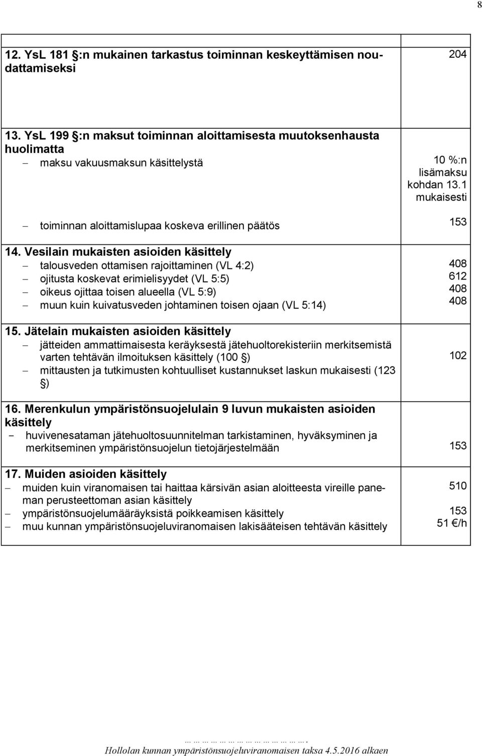 Vesilain mukaisten asioiden käsittely talousveden ottamisen rajoittaminen (VL 4:2) ojitusta koskevat erimielisyydet (VL 5:5) oikeus ojittaa toisen alueella (VL 5:9) muun kuin kuivatusveden johtaminen