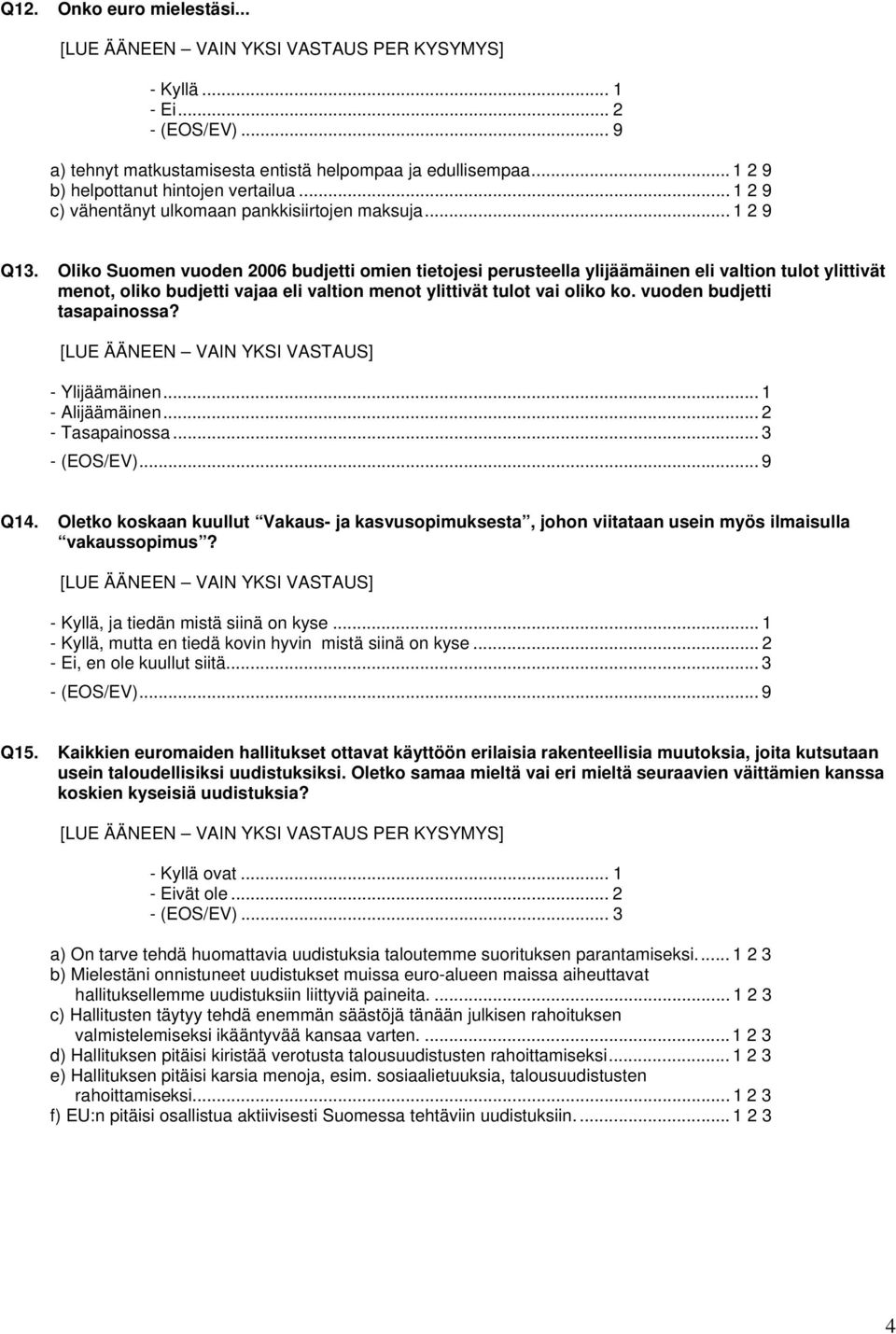 Oliko Suomen vuoden 2006 budjetti omien tietojesi perusteella ylijäämäinen eli valtion tulot ylittivät menot, oliko budjetti vajaa eli valtion menot ylittivät tulot vai oliko ko.