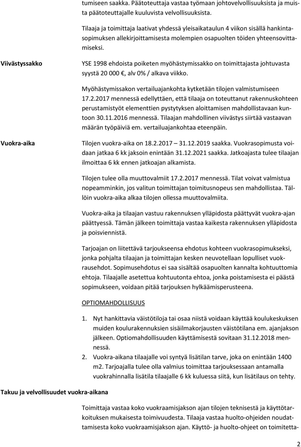 Viivästyssakko YSE 1998 ehdoista poiketen myöhästymissakko on toimittajasta johtuvasta syystä 20