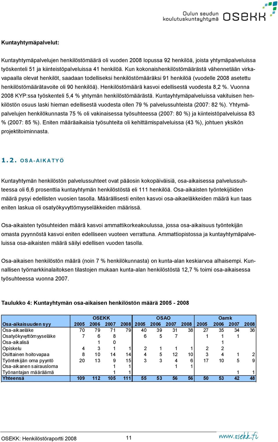 Henkilöstömäärä kasvoi edellisestä vuodesta 8,2 %. Vuonna 2008 KYP:ssa työskenteli 5,4 % yhtymän henkilöstömäärästä.