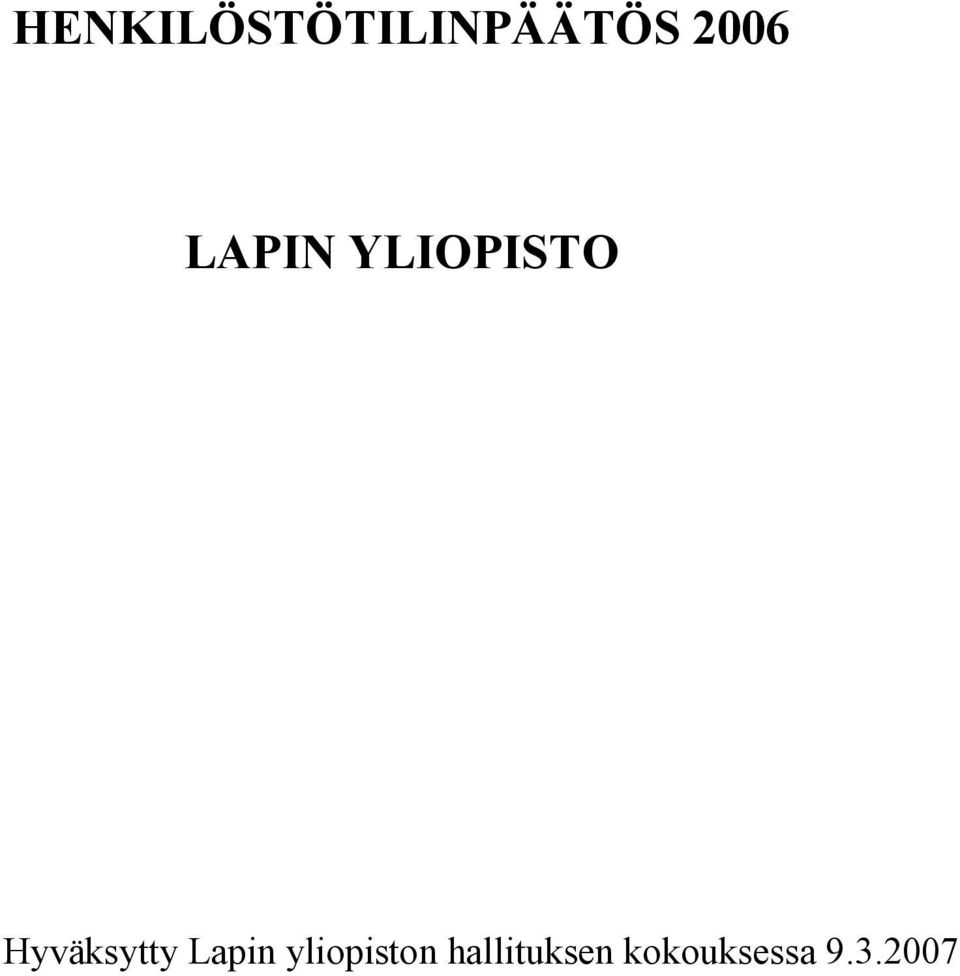 Hyväksytty Lapin