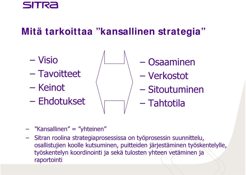 strategiaprosessissa on työprosessin suunnittelu, osallistujien koolle kutsuminen,