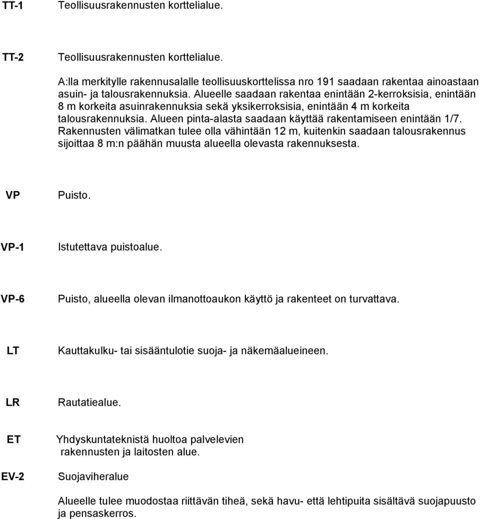 Alueen pinta-alasta saadaan käyttää rakentamiseen enintään 1/7.