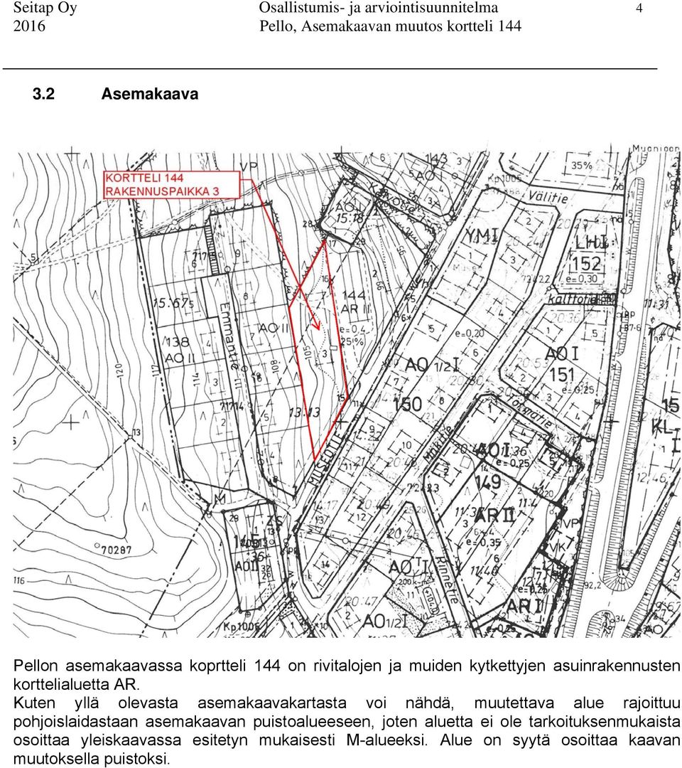 korttelialuetta AR.