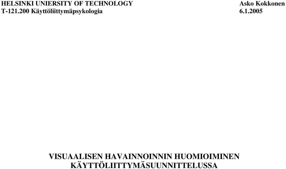 200 Käyttöliittymäpsykologia 6.1.