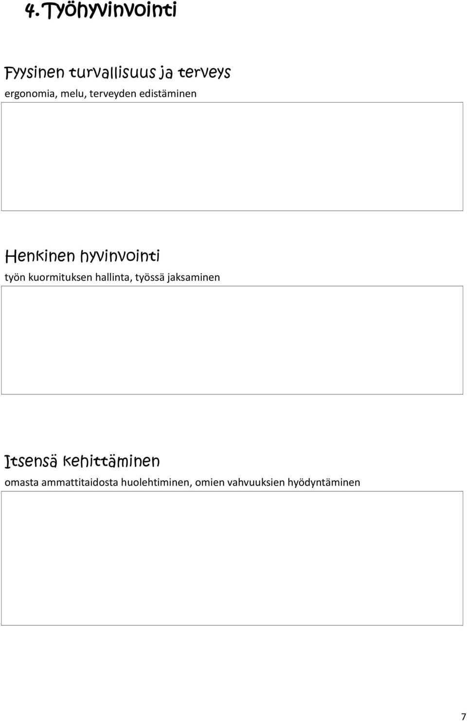 kuormituksen hallinta, työssä jaksaminen Itsensä kehittäminen