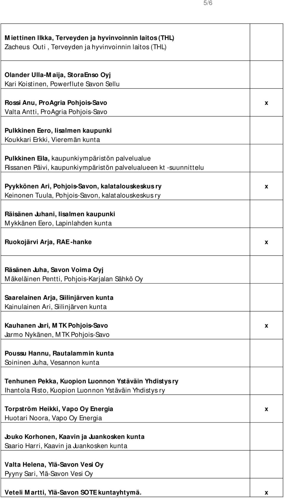 kaupunkiympäristön palvelualueen kt -suunnittelu Pyykkönen Ari, Pohjois-Savon, kalatalouskeskus ry Keinonen Tuula, Pohjois-Savon, kalatalouskeskus ry Räisänen Juhani, Iisalmen kaupunki Mykkänen Eero,