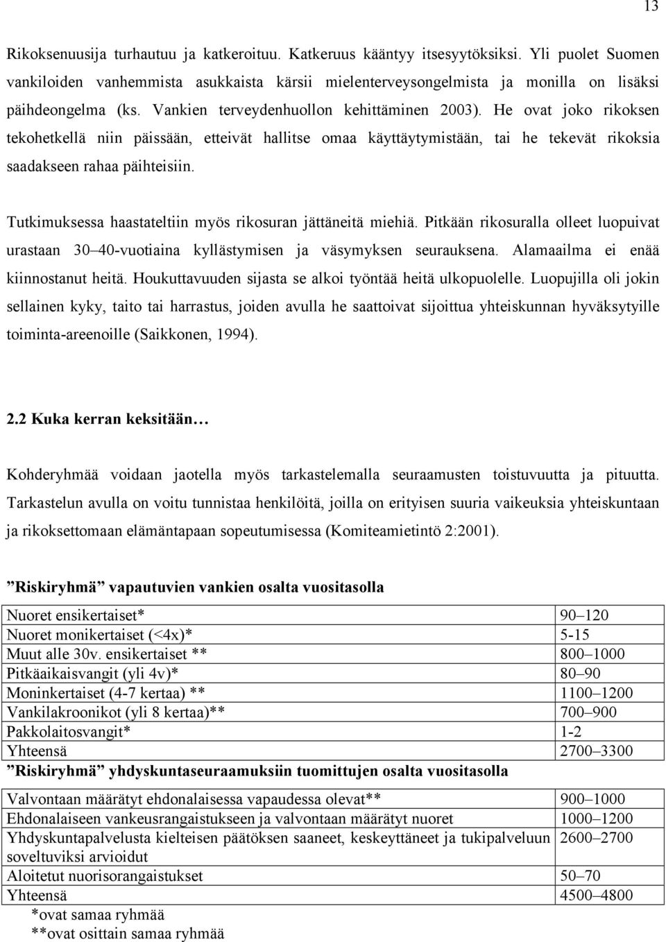 He ovat joko rikoksen tekohetkellä niin päissään, etteivät hallitse omaa käyttäytymistään, tai he tekevät rikoksia saadakseen rahaa päihteisiin.