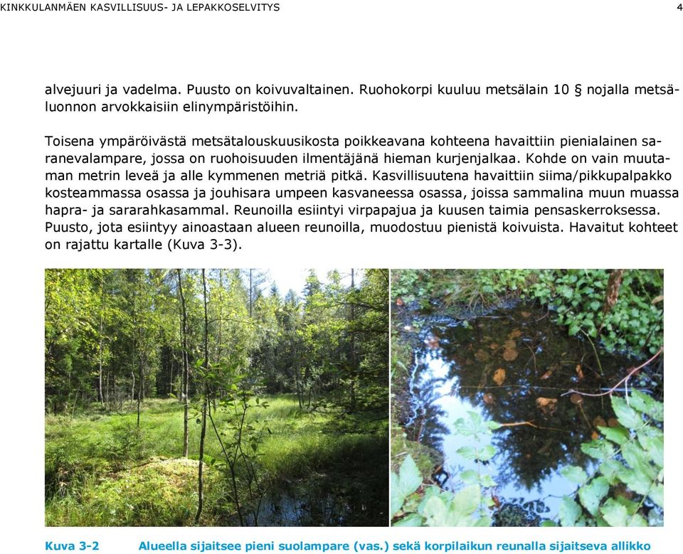 Kohde on vain muutaman metrin leveä ja alle kymmenen metriä pitkä.