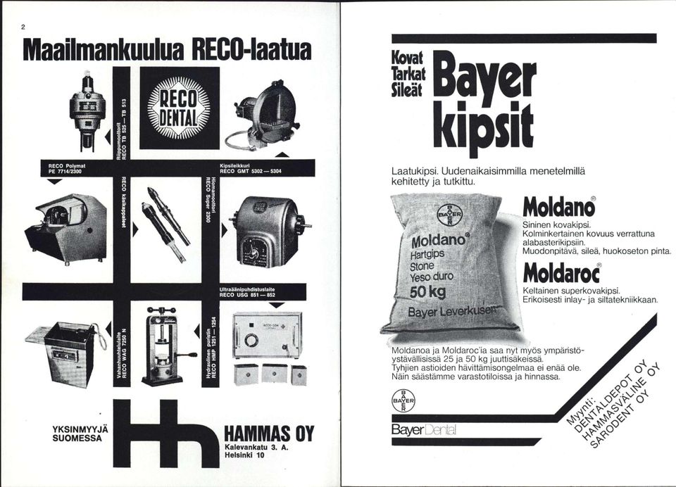 Muodonpitävä, sileä, huokoseton pinta. Mddaroc Keltainen superkovakipsi. Erikoisesti iniay- ja siltatekniikkaan. YKSINMYYJÄ SUOMESSA HAMMASOY Kalevankatu 3.