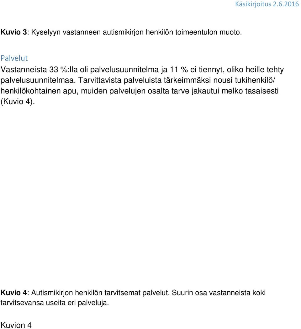 Tarvittavat palvelut (n=18) Ohjaus-/tukipalvelut 42,9 % Neuropsykiatriset ohjaus- ja valmennuspalvelut 42,9 % Psykologi/ryhmäterapia 42,9 % Tukihenkilö/henkilökohtainen apu 57,1 % Jotain muuta, mitä?