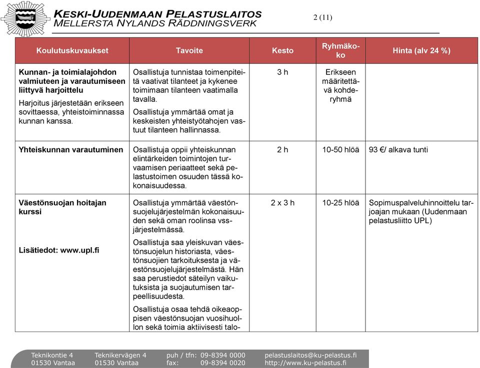 Osallistuja ymmärtää omat ja keskeisten yhteistyötahojen vastuut tilanteen hallinnassa.