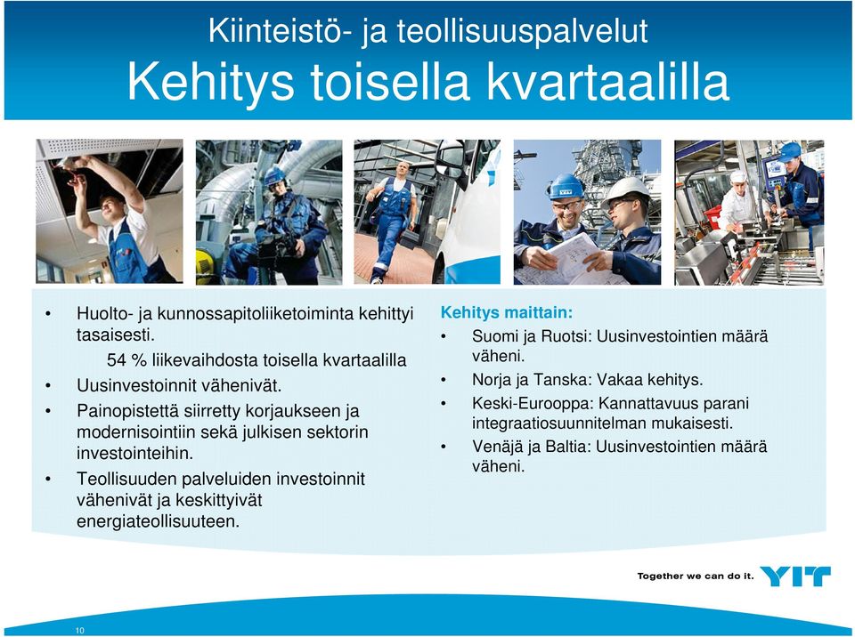 Painopistettä siirretty korjaukseen ja modernisointiin sekä julkisen sektorin investointeihin.