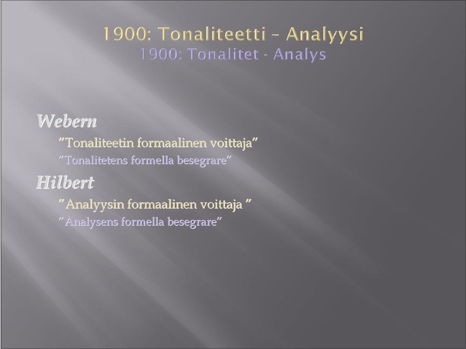 besegrare Hilbert Analyysin