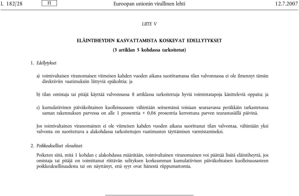 ilmennyt tämän direktiiviin vaatimuksiin liittyviä epäkohtia; ja b) tilan omistaja tai pitäjä käyttää valvonnassa 8 artiklassa tarkoitettuja hyviä toimintatapoja käsitteleviä oppaita; ja c)
