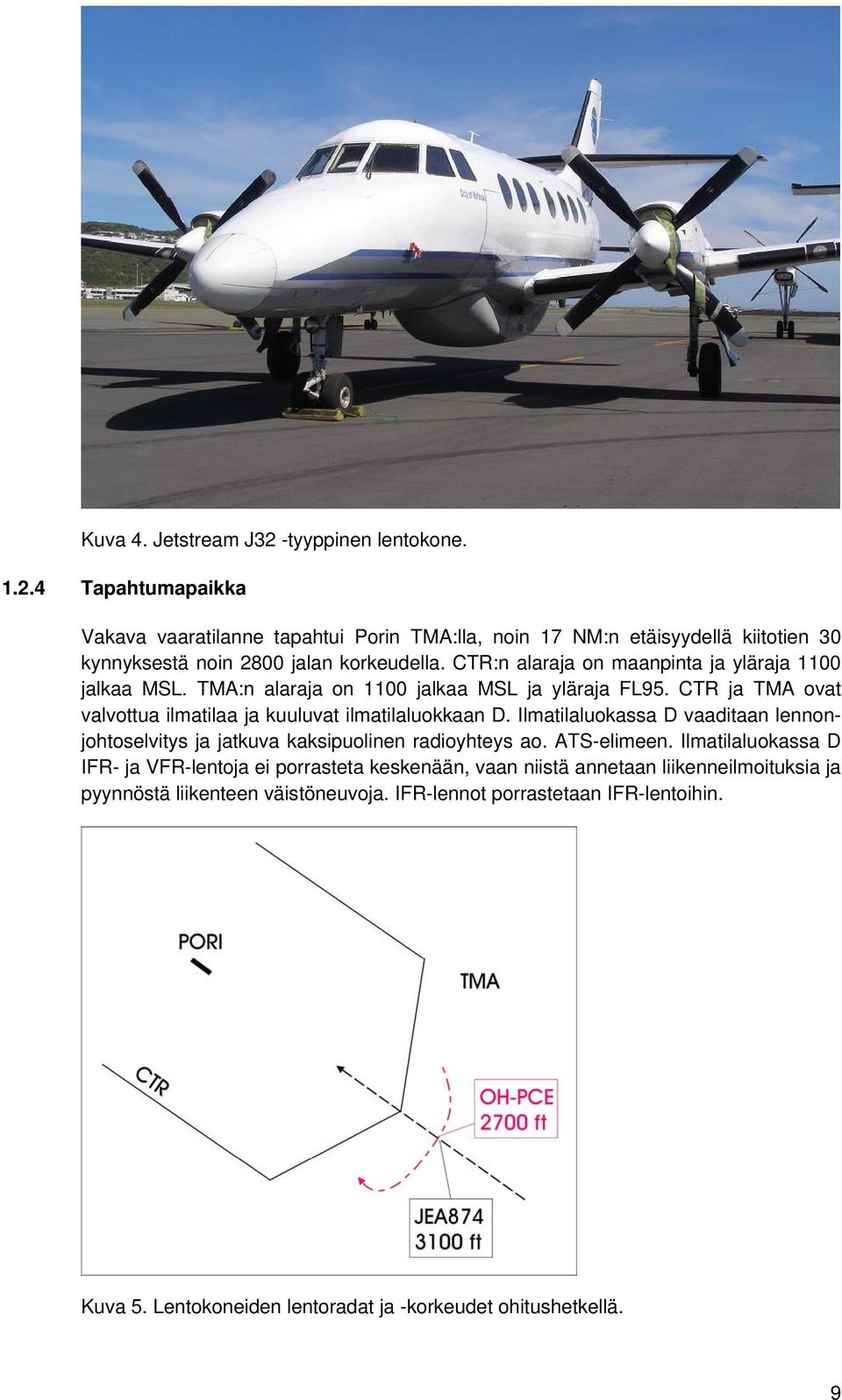 Ilmatilaluokassa D vaaditaan lennonjohtoselvitys ja jatkuva kaksipuolinen radioyhteys ao. ATS-elimeen.