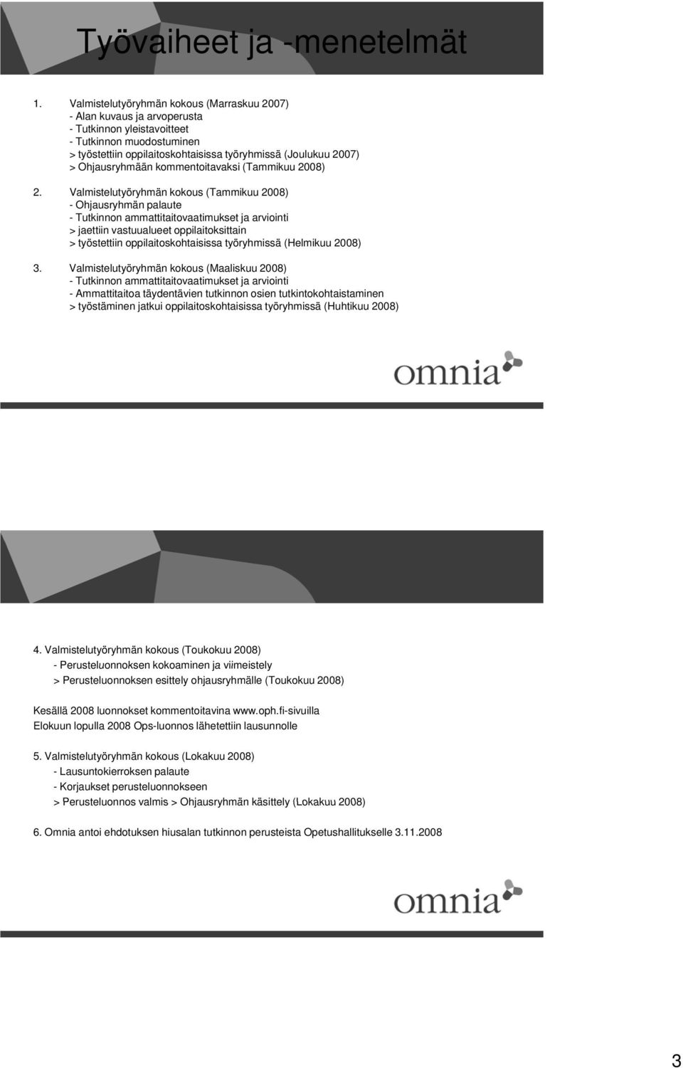 Ohjausryhmään kommentoitavaksi (Tammikuu 2008) 2.