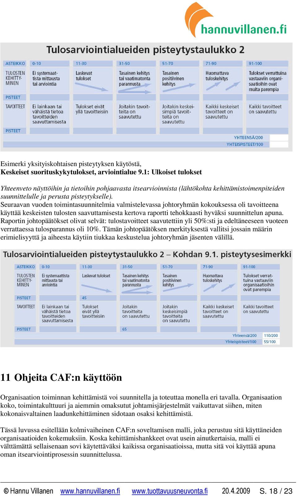Seuraavan vuoden toimintasuunnitelmia valmistelevassa johtoryhmän kokouksessa oli tavoitteena käyttää keskeisten tulosten saavuttamisesta kertova raportti tehokkaasti hyväksi suunnittelun apuna.