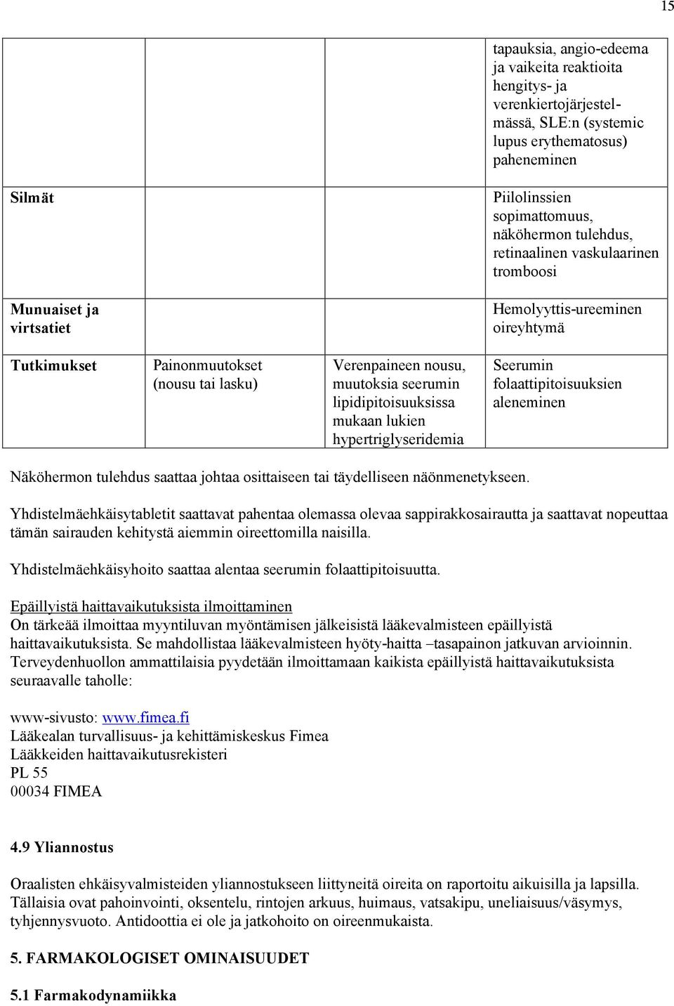 mukaan lukien hypertriglyseridemia Seerumin folaattipitoisuuksien aleneminen Näköhermon tulehdus saattaa johtaa osittaiseen tai täydelliseen näönmenetykseen.